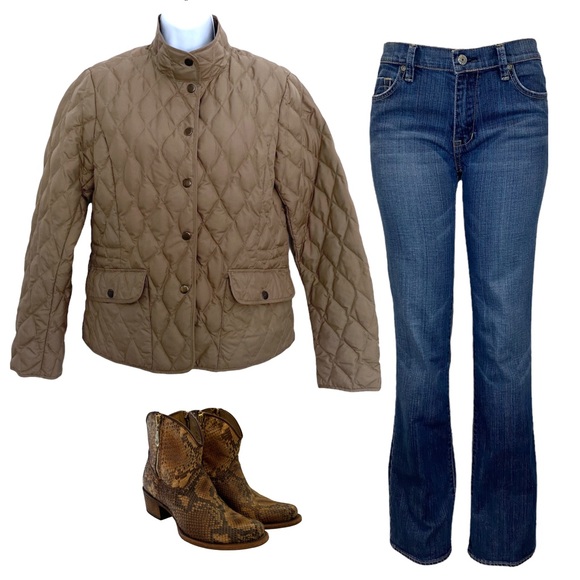 Quilted Chore Coat Down Jacket Cargo Pockets - Picture 11 of 12